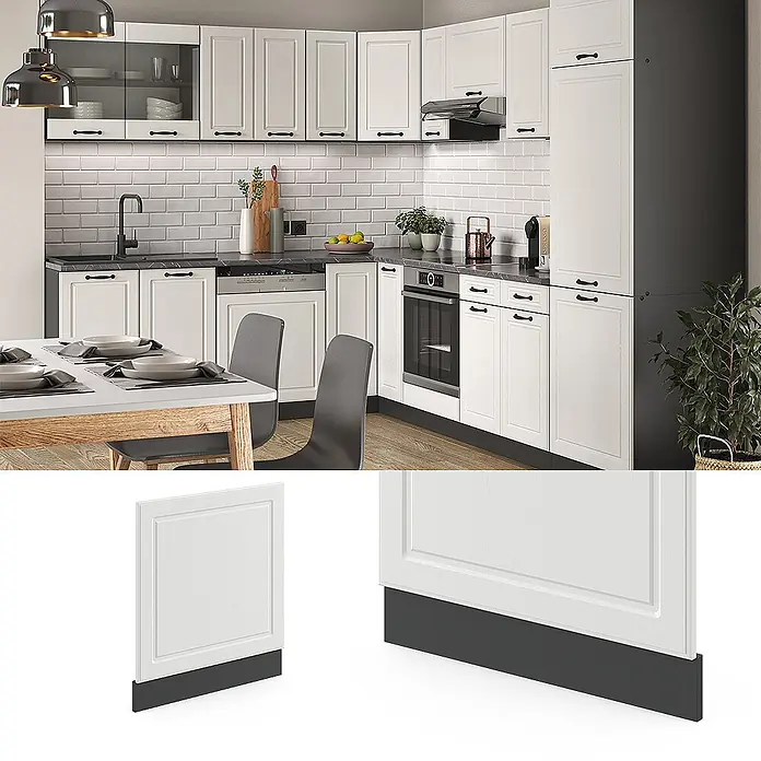 Vicco Frontblende R-Line, Weiß Landhaus, 60 cm - 