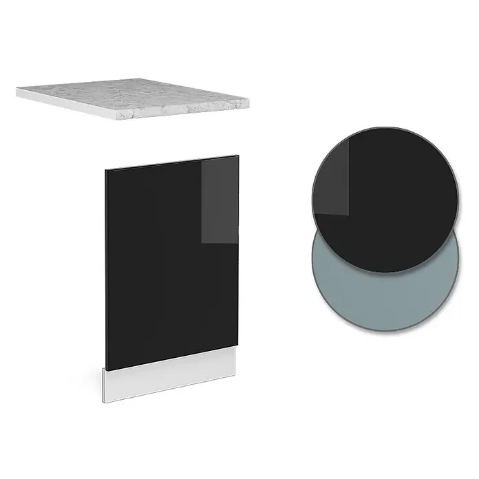 Vicco Frontblende R-Line, Schwarz Hochglanz, 45 cm - 
