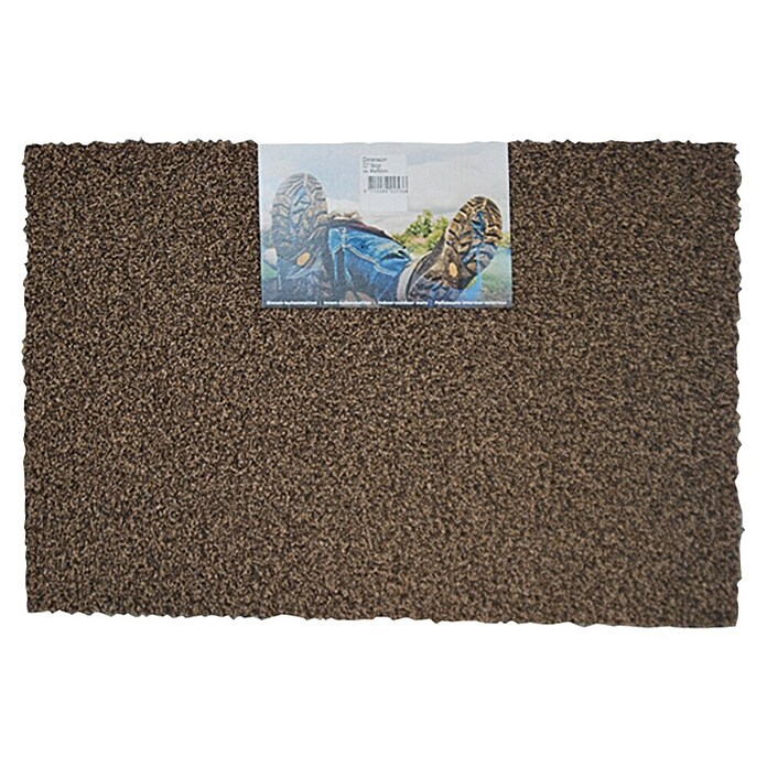 Deurmat Dimensie (Uni, Bruin, 60 x 40 cm, 100 % polyethyleen)