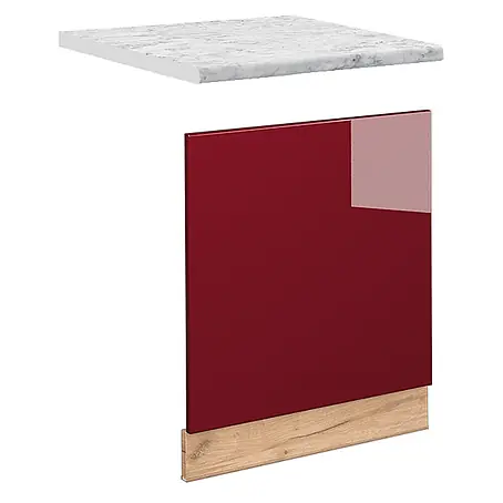 Vicco Frontblende Fame-Line, Bordeaux Hochglanz, 60 cm
