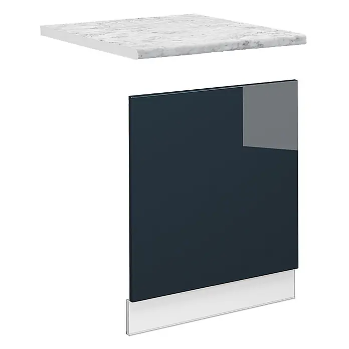 Vicco Frontblende Fame-Line, Dunkelblau Hochglanz, 60 cm - 