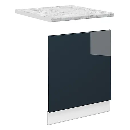 Vicco Frontblende Fame-Line, Dunkelblau Hochglanz, 60 cm