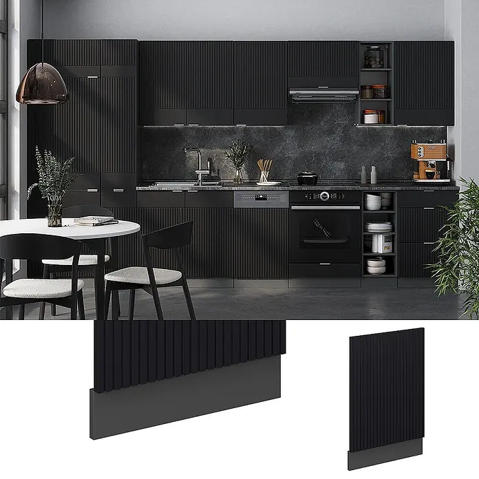 Vicco Frontblende Fame-Line, Schwarz gestreift, 45 cm - 