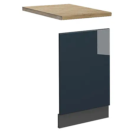 Vicco Frontblende Fame-Line, Dunkelblau Hochglanz, 45 cm