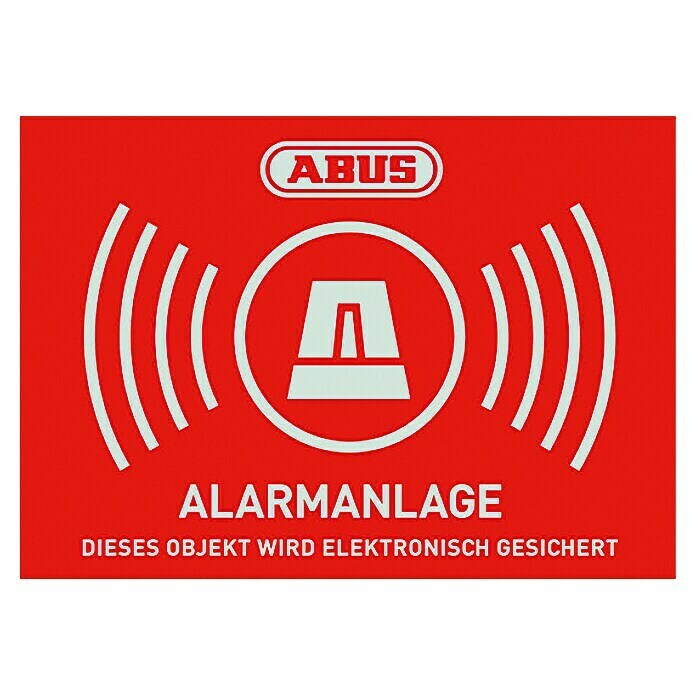 Abus Aufkleber Alarmanlage72 x 52,5 mm Front View