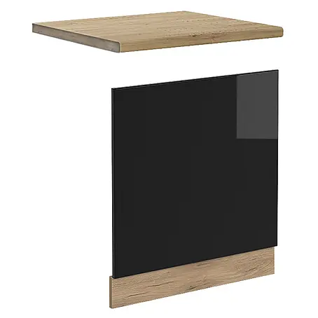 Vicco Frontblende R-Line, Schwarz Hochglanz, 60 cm