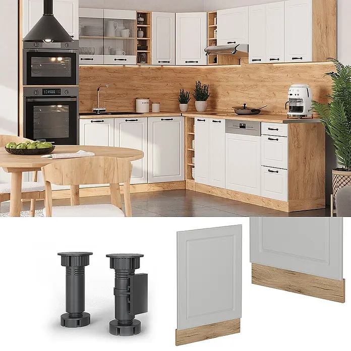 Vicco Frontblende R-Line, Weiß Landhaus, 45 cm - 