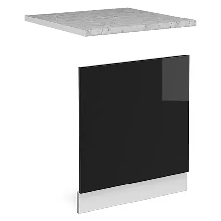 Vicco Frontblende R-Line, Schwarz Hochglanz, 60 cm