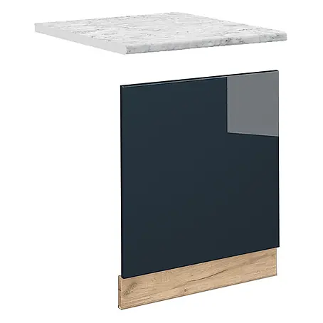 Vicco Frontblende Fame-Line, Dunkelblau Hochglanz, 60 cm
