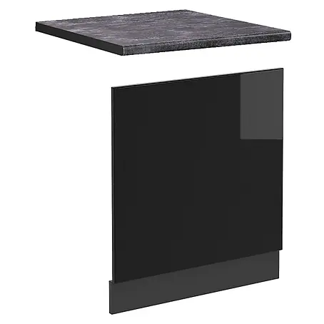Vicco Frontblende R-Line, Schwarz Hochglanz, 60 cm