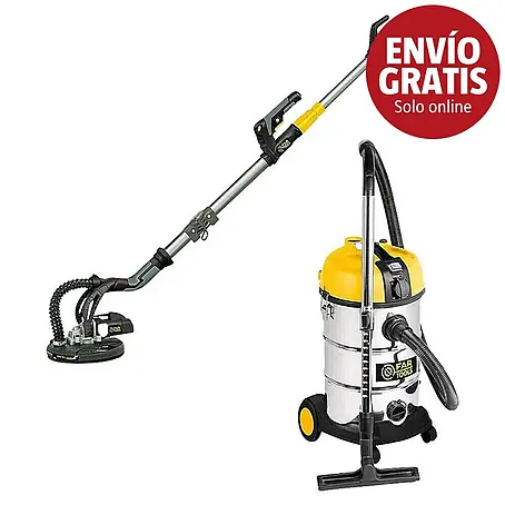 Fartools  Aspirador en seco y húmedo NETUP30PB + lijadora de paredes DWS710E