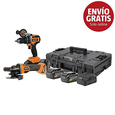 Toolson PRO Set taladro percutor de batería y amoladora