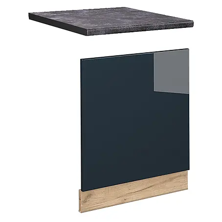 Vicco Frontblende Fame-Line, Dunkelblau Hochglanz, 60 cm