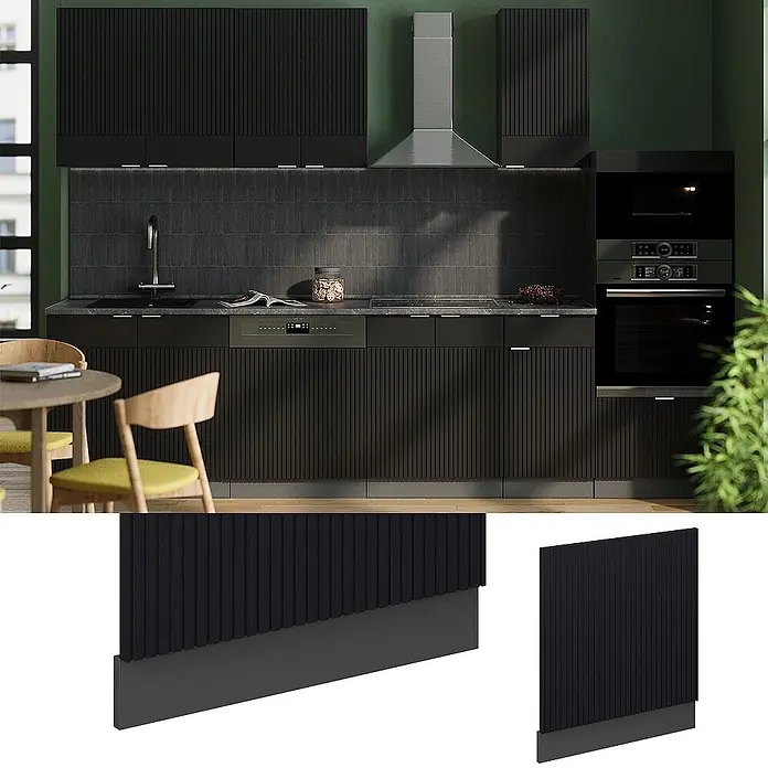 Vicco Frontblende Fame-Line, Schwarz gestreift, 60 cm - 