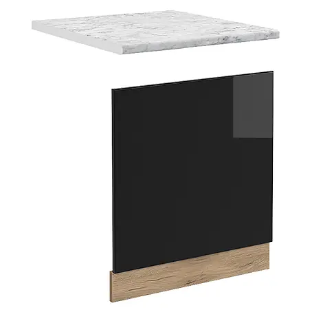 Vicco Frontblende R-Line, Schwarz Hochglanz, 60 cm