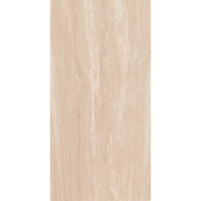 Feinsteinzeugfliese MINERAL CLASSIC – 60 x 120 cm, Travertinoptik, Mat -  - Helle beige Fliese in Travertinoptik für Böden und Wände.