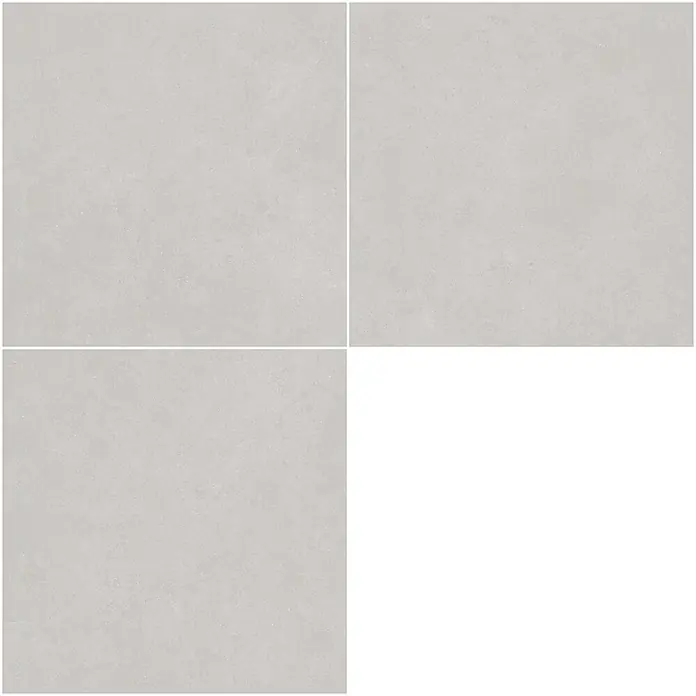 Feinsteinzeugfliese CEMENT ICE – 60 x 60 cm, Betonoptik, Mat -  - Hellgraue, quadratische Fliesen mit dezenter, texturierter Oberfläche.