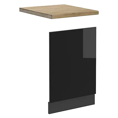 Vicco Frontblende R-Line, Schwarz Hochglanz, 45 cm