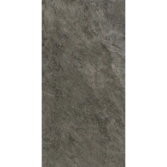 Feinsteinzeugfliese ANETO STONE – 60 x 120 cm, Steinoptik, Mat -  - Dunkelgraue, raue Stein- oder Betonoberfläche.