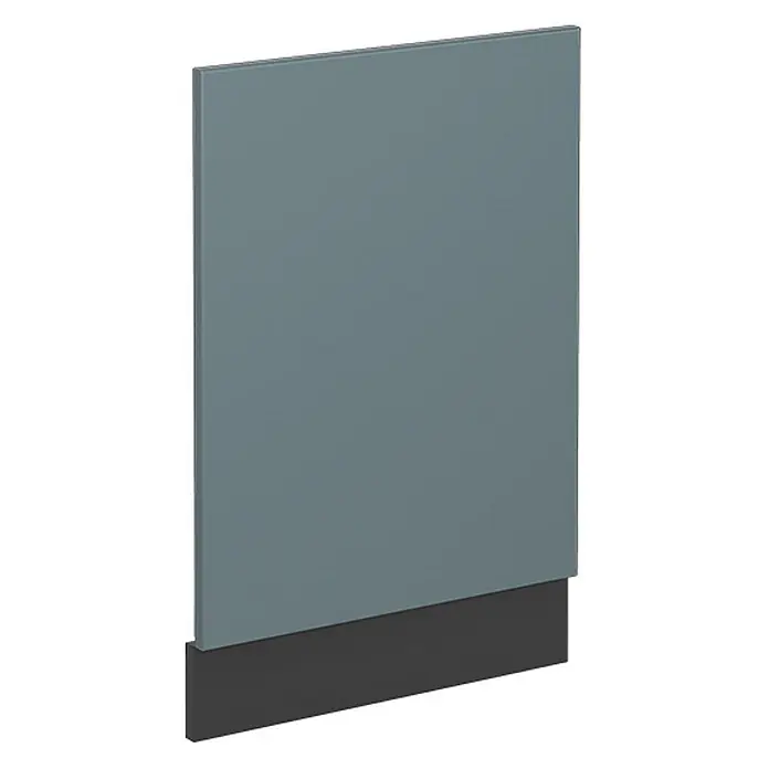 Frontblende R-Line 45 cm Blau-Grau Art.-Nr. 40948 -  - Matte blaugraue Möbelfront mit dunkelgrauem Sockel an der Unterkante.