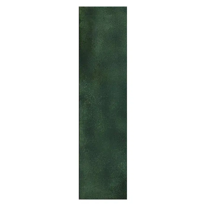 Wandfliese JULIET VERT – 7.5 x 30 cm, Zellige-Optik, Brillant -  - Strukturierte dunkelgrüne Oberfläche mit subtilen Farbvariationen, geeignet für Boden- oder Wandanwendungen.
