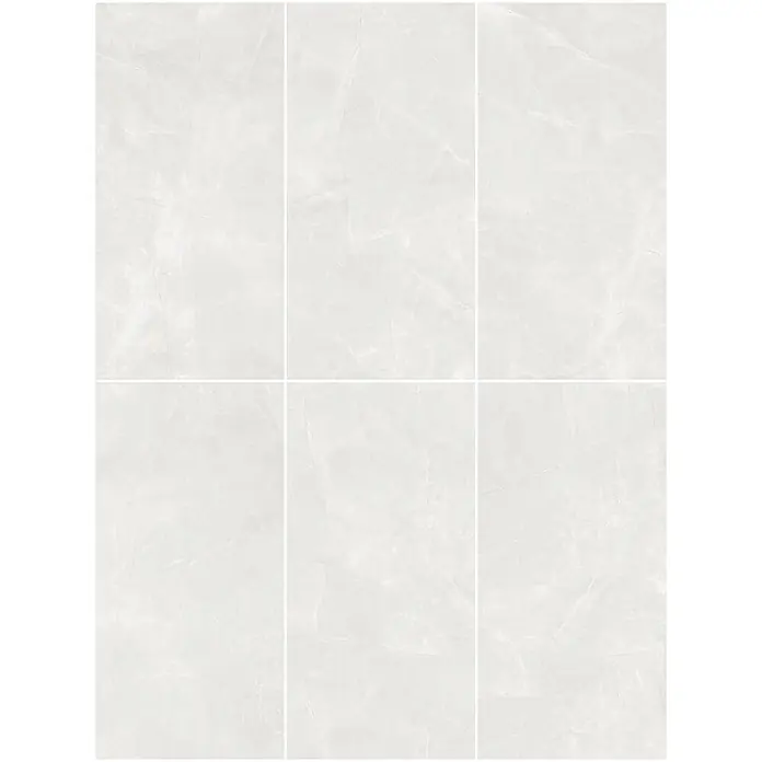 Feinsteinzeugfliese PULPIS MAJESTIC BONE – 60 x 120 cm, Marmoroptik, Mat -  - Hellgraue Fliesen in Marmoroptik mit dezenter Maserung.