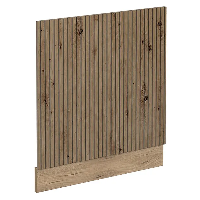Vicco Frontblende R-Line, Artisan-Eiche, 60 cm -  - Geriffelte helle Holzplatte mit glattem hellem Holzunterteil.