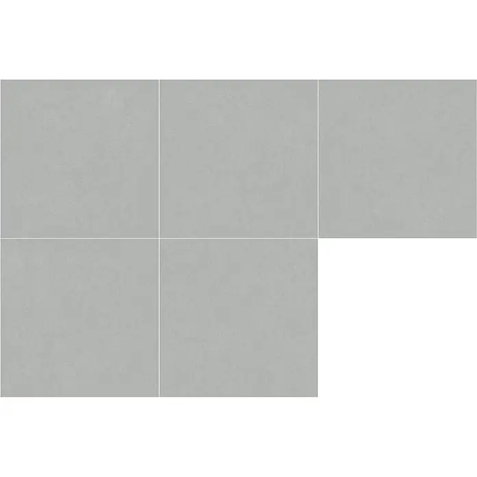 Feinsteinzeugfliese SOFT LIGHT GREY I.60 X – 60 x 60 cm, Steinoptik, Mat -  - Hellgraue quadratische Fliesen in einem Gittermuster.