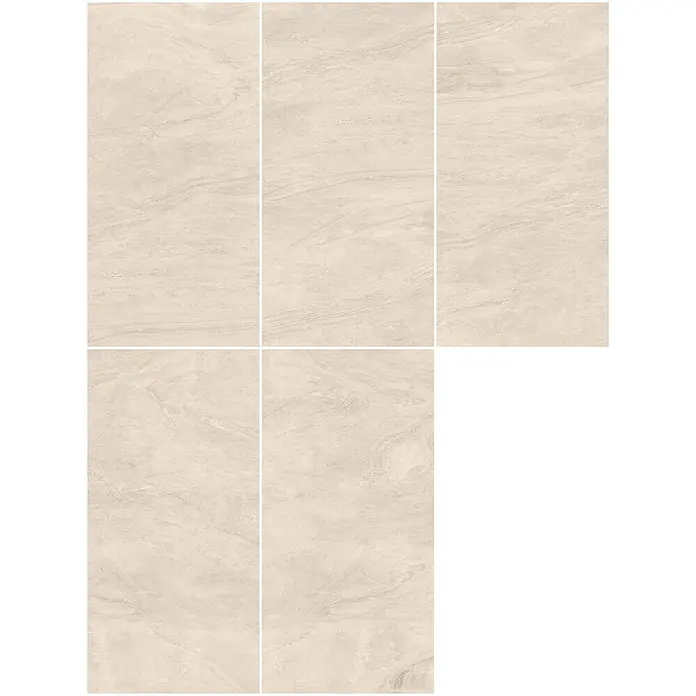 Feinsteinzeugfliese COSMIC BONE – 60 x 120 cm, Marmoroptik, Mat -  - Hellbeige Keramikfliesen mit subtiler Marmorierung, geeignet für Böden oder Wände.