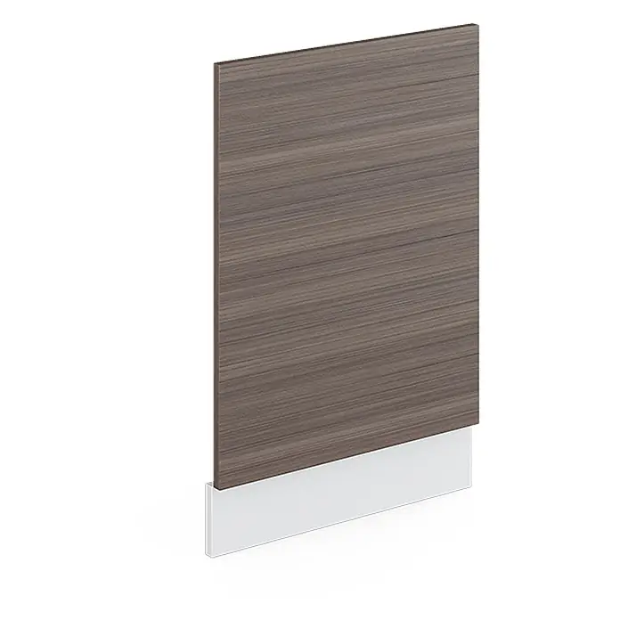 Vicco Frontblende R-Line, Edelgrau, 45 cm -  - Graubraune Holzoptik-Platte mit weißem Sockel.