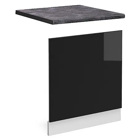 Vicco Frontblende R-Line, Schwarz Hochglanz, 60 cm