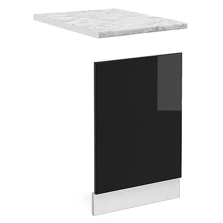 Vicco Frontblende R-Line, Schwarz Hochglanz, 45 cm