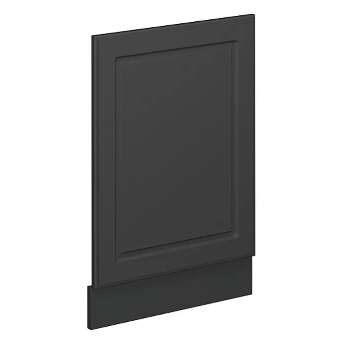 Vicco Frontblende Fame-Line, Anthrazit-Gold Landhaus, 45 cm -  - Dunkelgraue Küchen-Endblende im Shaker-Stil mit vertieftem Mittelteil und integrierter Sockelblende.