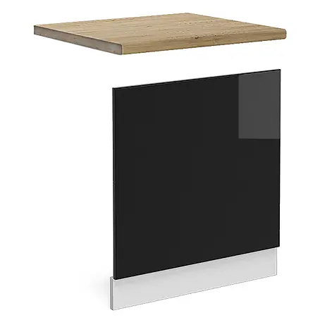 Vicco Frontblende R-Line, Schwarz Hochglanz, 60 cm