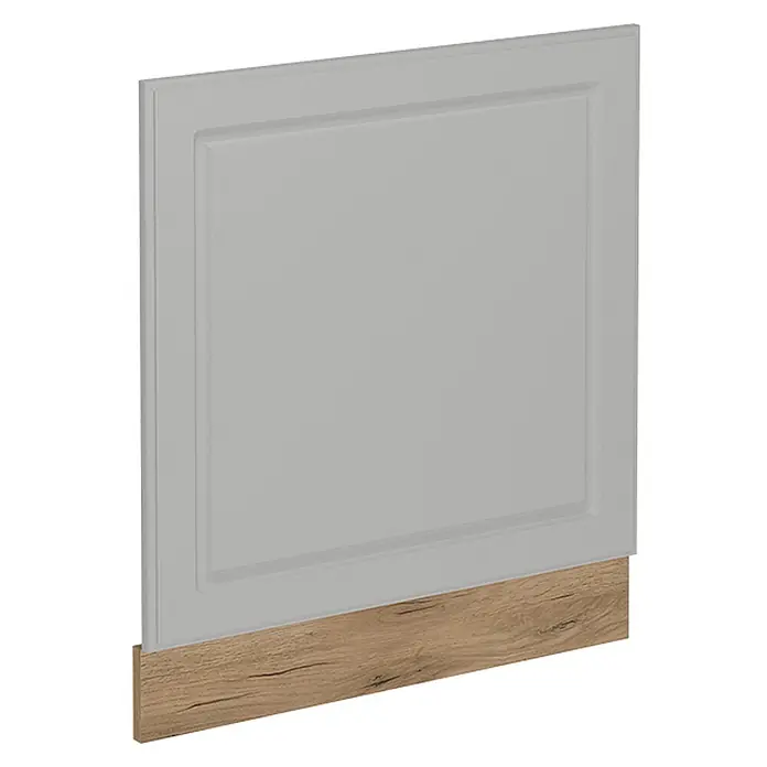 Vicco Frontblende R-Line, Weiß Landhaus, 60 cm -  - Graue Schranktürfront im Rahmen-Design mit hellbrauner Sockelblende in Holzoptik.