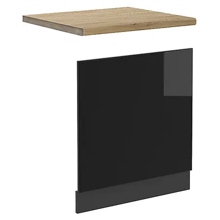 Vicco Frontblende R-Line, Schwarz Hochglanz, 60 cm