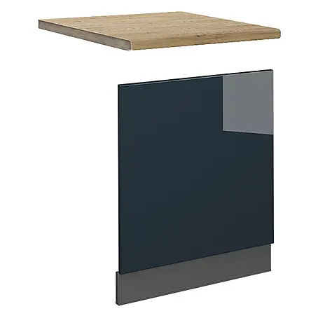 Vicco Frontblende Fame-Line, Dunkelblau Hochglanz, 60 cm