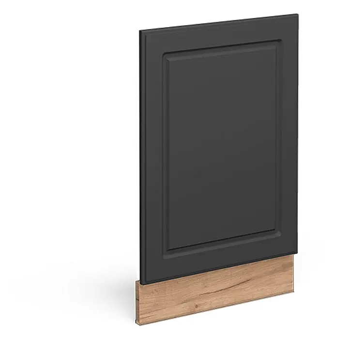 Vicco Frontblende Fame-Line, Anthrazit-Gold, 45 cm -  - Dunkelgraue Schranktür mit Kassettenfront, kombiniert mit einer Holzoptik-Sockelblende.
