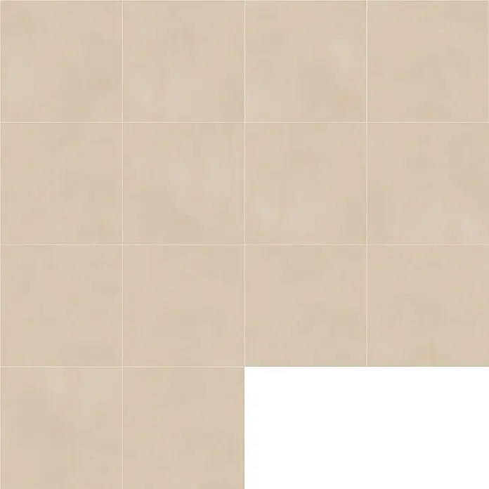 Feinsteinzeugfliese ICON CREAM – 60 x 60 cm, Steinoptik, Mat -  - Matte, beige quadratische Fliesen mit subtiler Textur, in einem Rastermuster für Böden oder Wände.