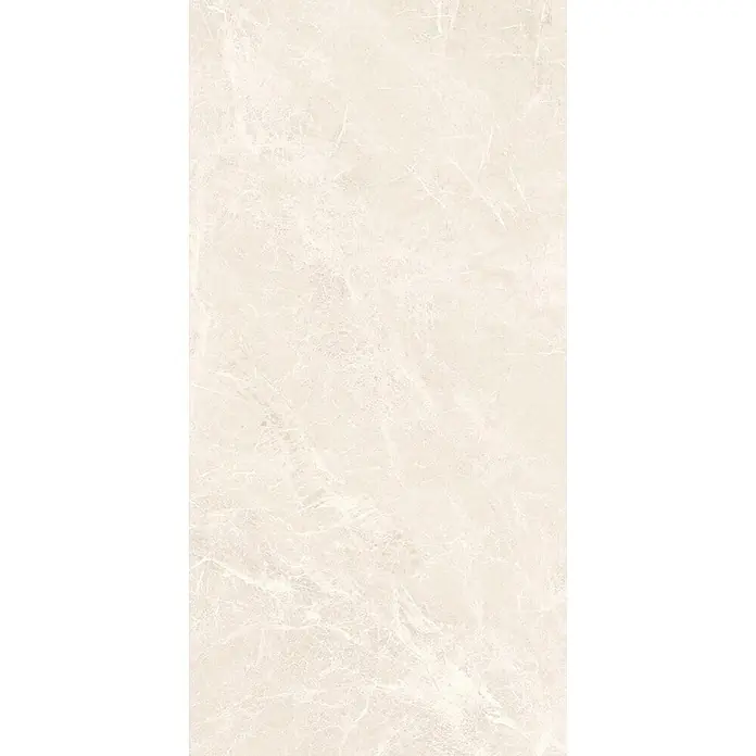 Feinsteinzeugfliese PRESTIGE BONE – 60 x 120 cm, Marmoroptik, Mat -  - Helle cremefarbene Marmorstruktur mit zarter weißer Äderung.