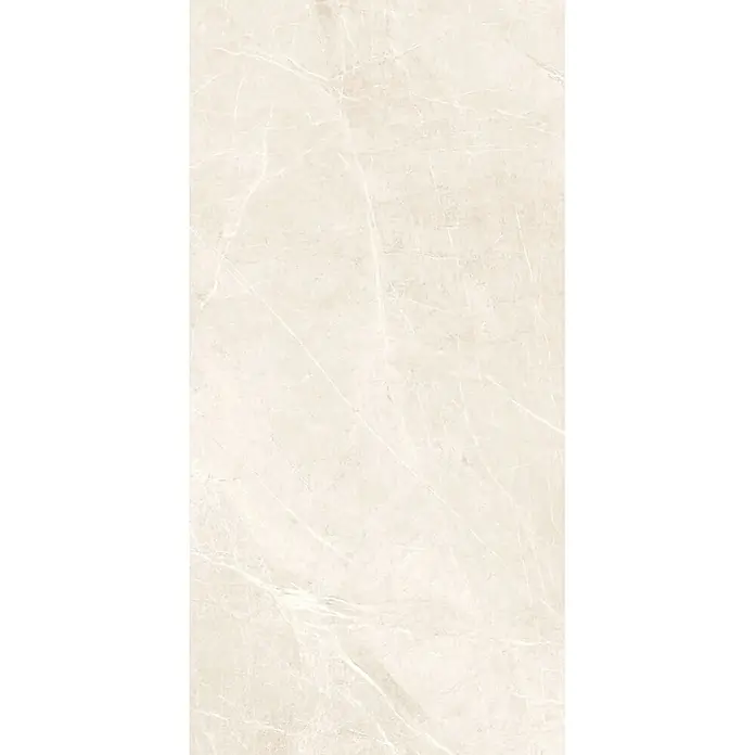 Feinsteinzeugfliese PRESTIGE BONE – 60 x 120 cm, Marmoroptik, Mat -  - Helle beige Marmoroptik-Keramikfliese mit subtilen weißen Adern, geeignet für Böden und Wände.