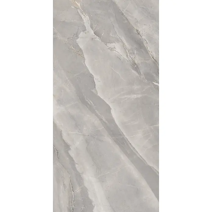 Feinsteinzeugfliese MARVEL GREY – 60 x 120 cm, Marmoroptik, Mat -  - Graue Marmor-Effekt-Fliese mit hellen, dunklen und dezenten braunen Maserungen.