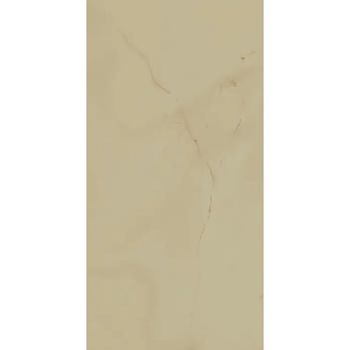 Feinsteinzeugfliese ONYX POLISHED – 60 x 120 cm, Onyxoptik, Brillant -  - Hellbeiger Marmor- oder Onyxfliesen mit feiner brauner Äderung.