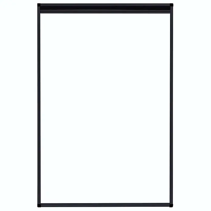 vidaXL Insektenschutz Plissee für Fenster Aluminium Anthrazit 80x120cm -  - Schlanker, rechteckiger schwarzer Rahmen für eine Projektionswand.