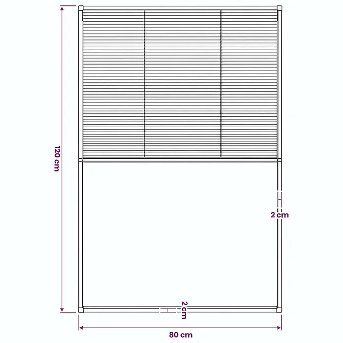 vidaXL Insektenschutz Plissee für Fenster Aluminium Anthrazit 80x120cm -  - Weißes Rollo mit den Maßen 80 x 120 cm und 2 cm Spaltabstand.