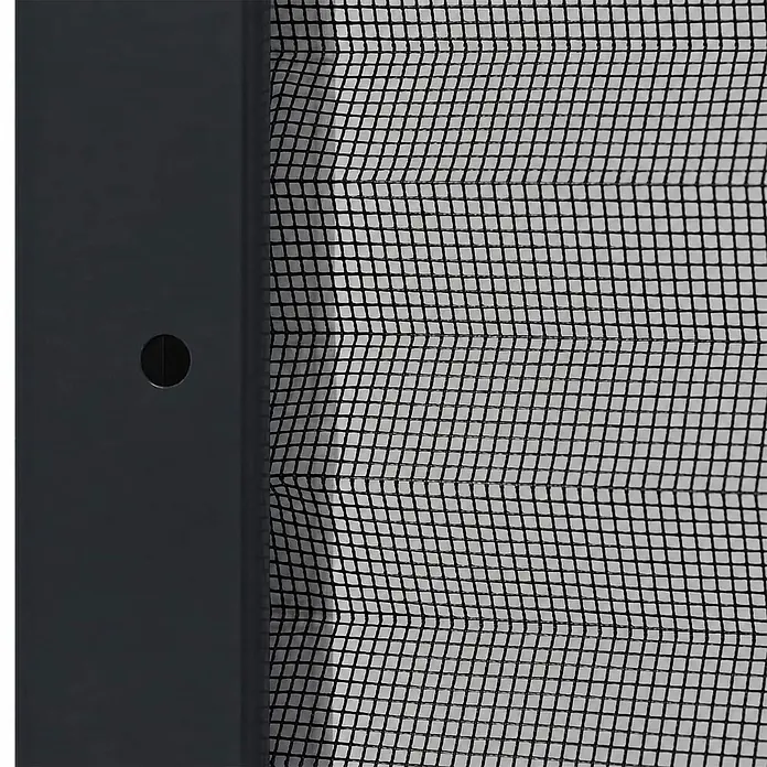 vidaXL Insektenschutz Plissee für Fenster Aluminium Anthrazit 80x120cm -  - Dunkelgrauer Fliegengitterrahmen mit schwarzem Netz und runder Öffnung.