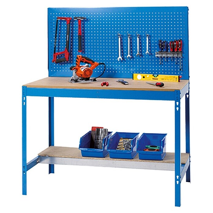 Simonrack Simonwork Banco de trabajo BT2 (L x An x Al: 61 x 121 x 144,5 cm, Azul)