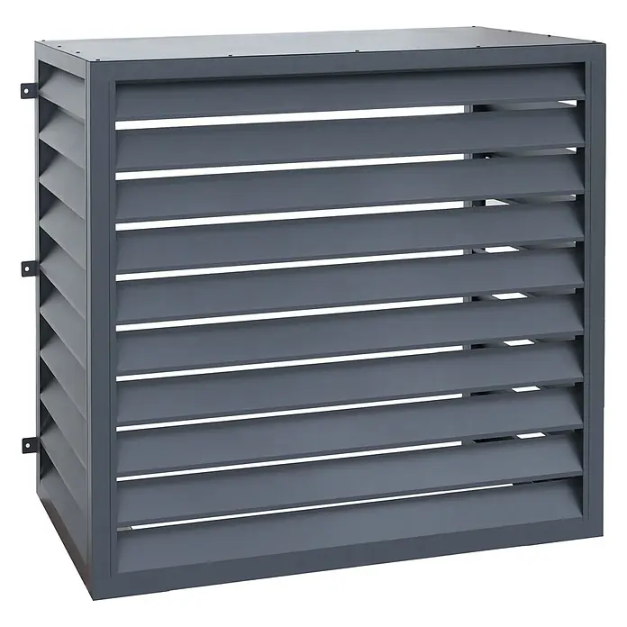 Mendler Verkleidung für Klimaanlage/Wärmetauscher HWC-O43-4 - anthrazit -  - Dunkelgraue Metall-Lamellenverkleidung für Außengerät, belüftend und schützend.
