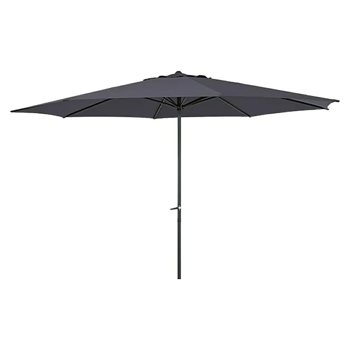 Sunfun Marktschirm Trentino II - Anthrazit, Durchmesser Bespannung: 300 cm - Grauer rechteckiger Sonnenschirm mit einem robusten Mittelständer für den Außenbereich.