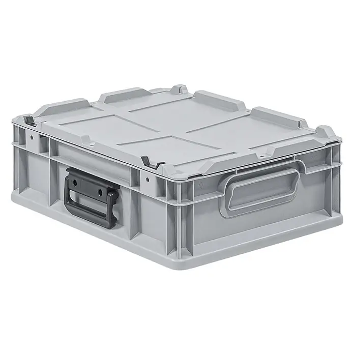 Eurobox NextGen Portable | 13,5x30x40cm | 11 Liter | , Box -  - Robuste graue Kunststoff-Stapelbox mit Deckel und ergonomischen Griffen.